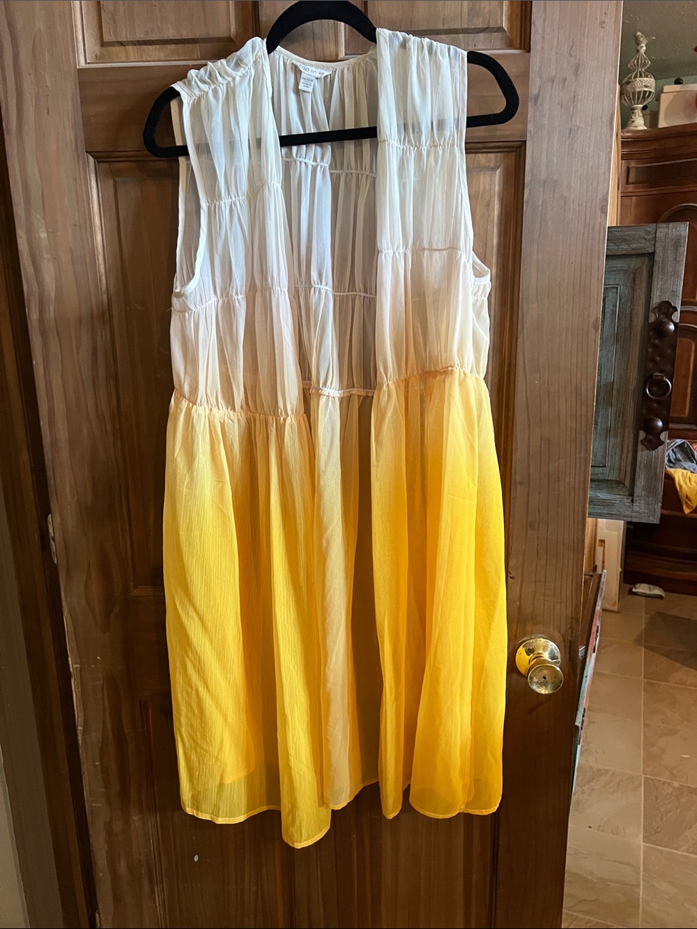 Cato White to Yellow Ombre Sleeveless Dress